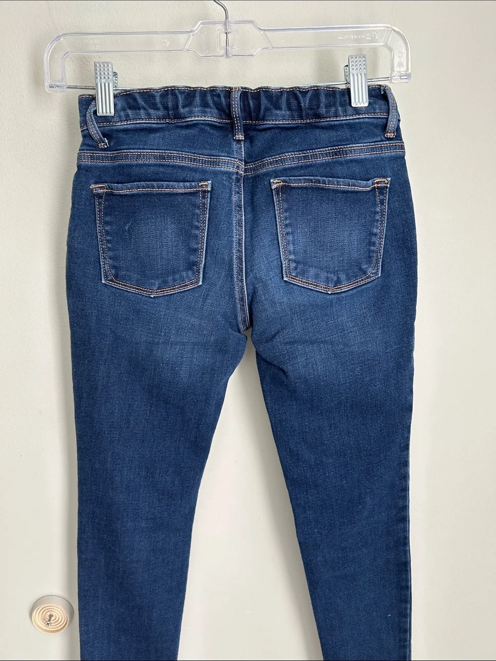 Old Navy girls Dark Blue Skinny Jeans with Red Floral Embroidery